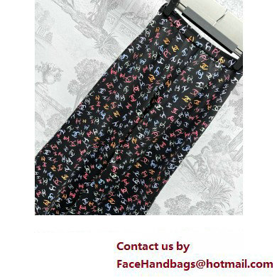 chanel Printed Neoprene Black  &  Multicolor PANTS P77205 2024